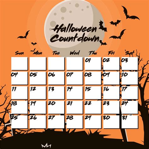 Halloween Calendar Printable